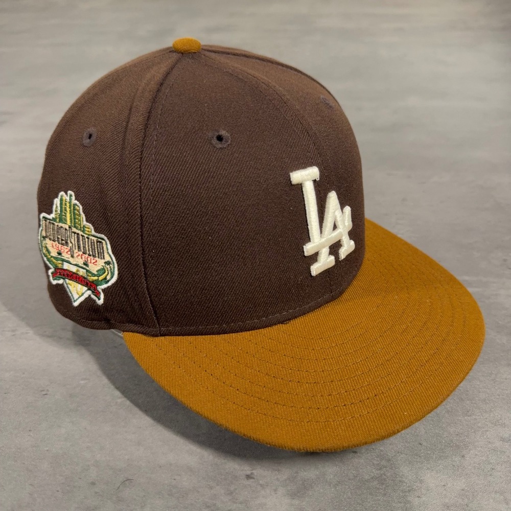 Hat Club Los Angeles Dodgers New Era Cap 7 5/8 Brown Caramel Gold Side Patch